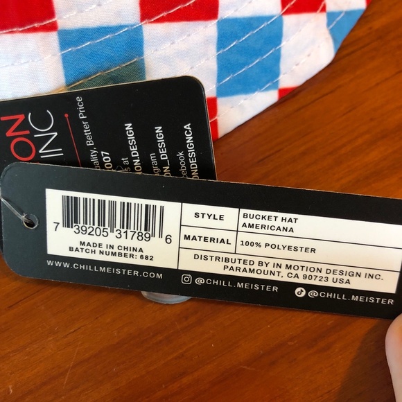 Chillmeister Hat One Size‎ Red White Blue Checkered Americana Bucket Stretchy - Picture 11 of 11